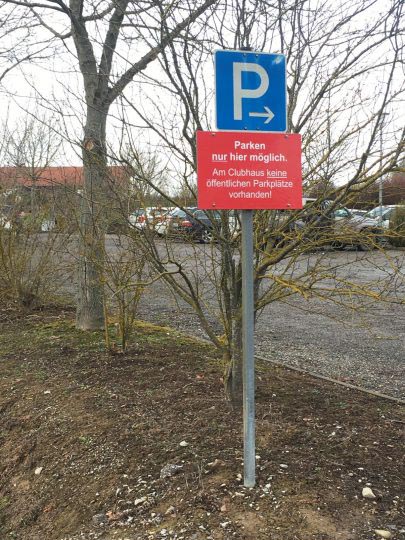 Parkhinweis Parkplatz